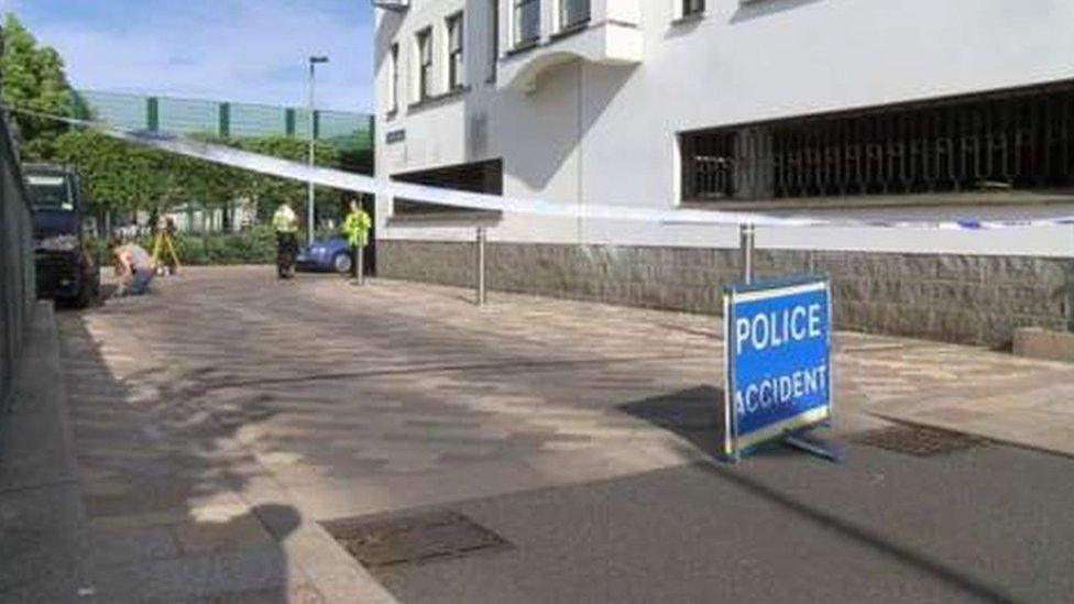 'Police accident' sign