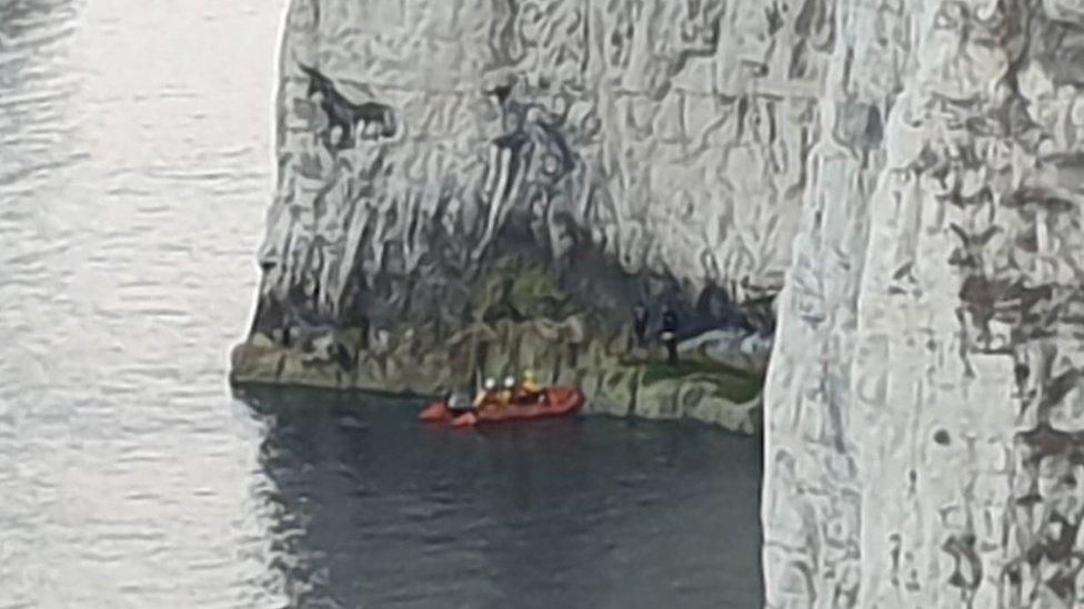 Cliff rescue at Old Harry Rocks