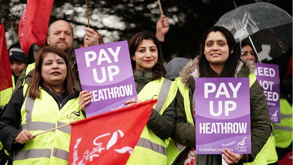 Striking Heathrow workers