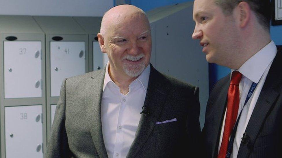 Sir Tom Hunter and headteacher Max Haimendorf