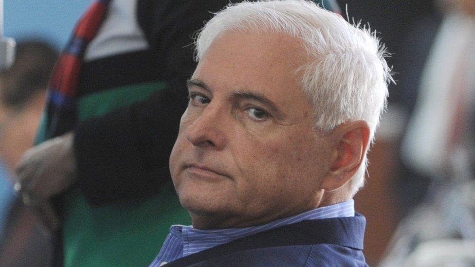 Panamanian former president Ricardo Martinelli in Guatemala city on January 29, 2015