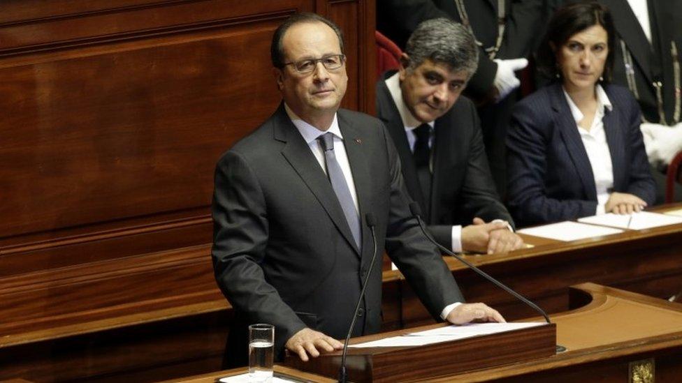 President Hollande addressing parliament after the Paris attacks