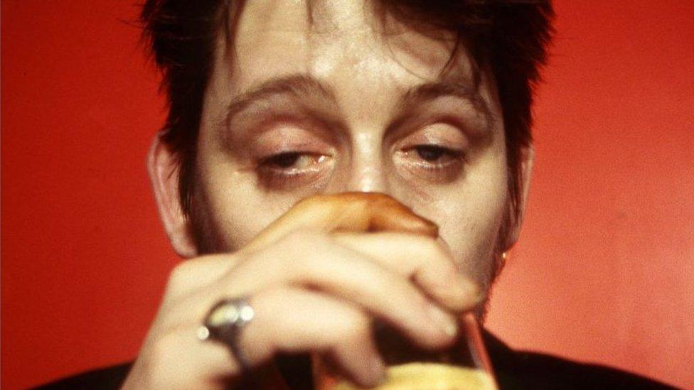 Shane MacGowan drinking