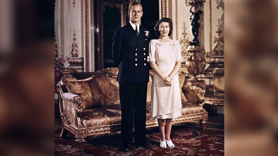 A young Prince Philip and Princess Elizabeth shortly before they got married