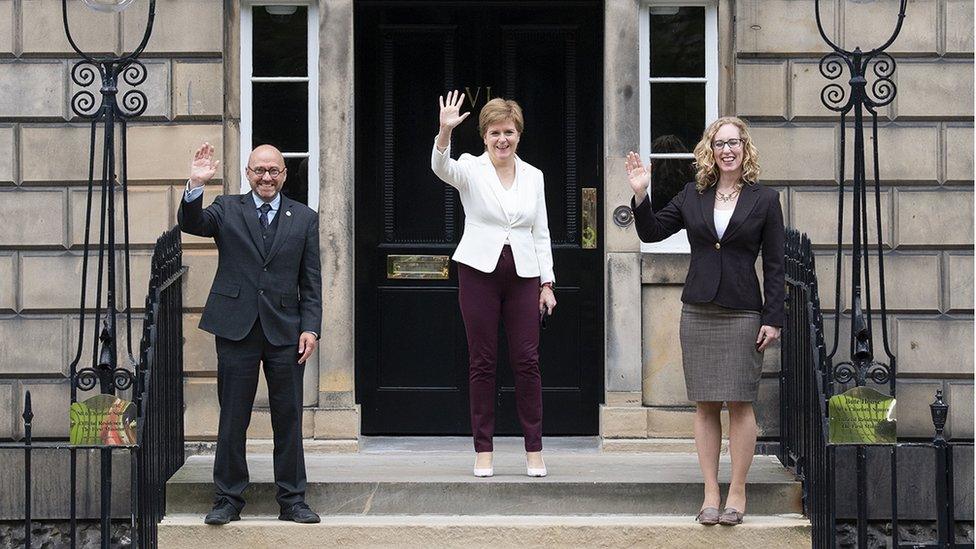 Nicola Sturgeon and Green leaders