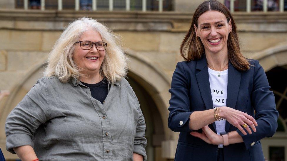 Sally Wainwright and Suranne Jones at the unveiling