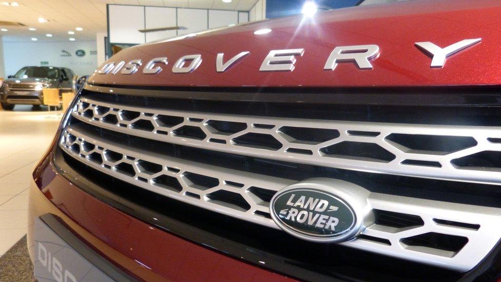 Land Rover Discovery in car showroom