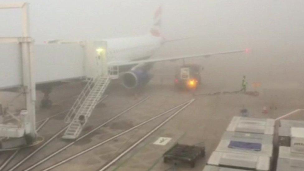 Fog at Manchester airport