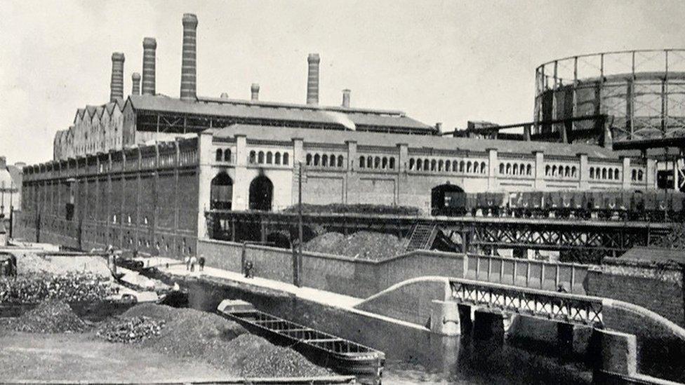 An archive image of the Windsor Street Gasworks