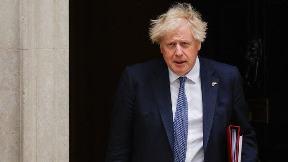 UK Prime Minister Boris Johnson leaves 10 Downing Street in London