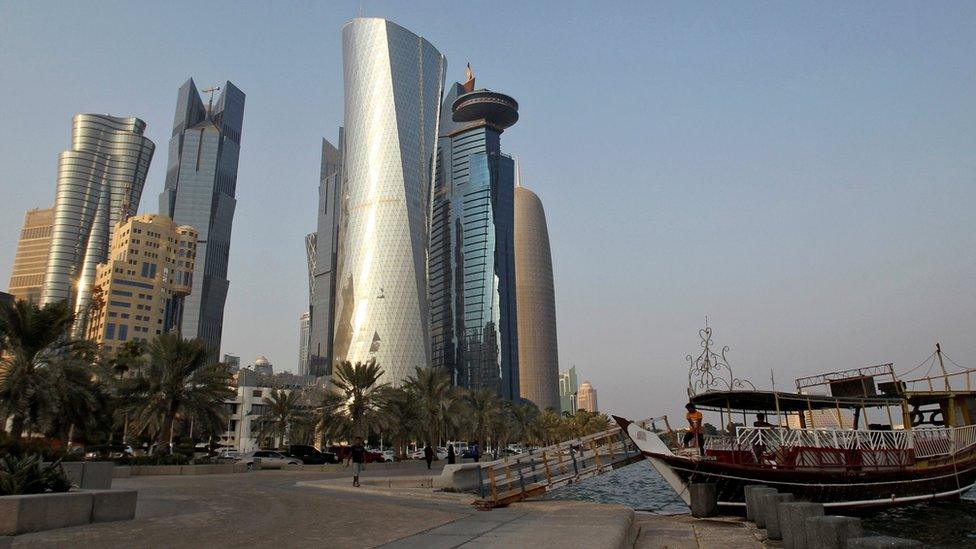 Buildings at the Doha Corniche, Qatar (30 August 2016)