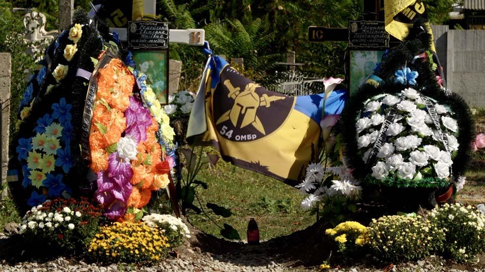 Kristina's and Svitlana's graves alongside each other