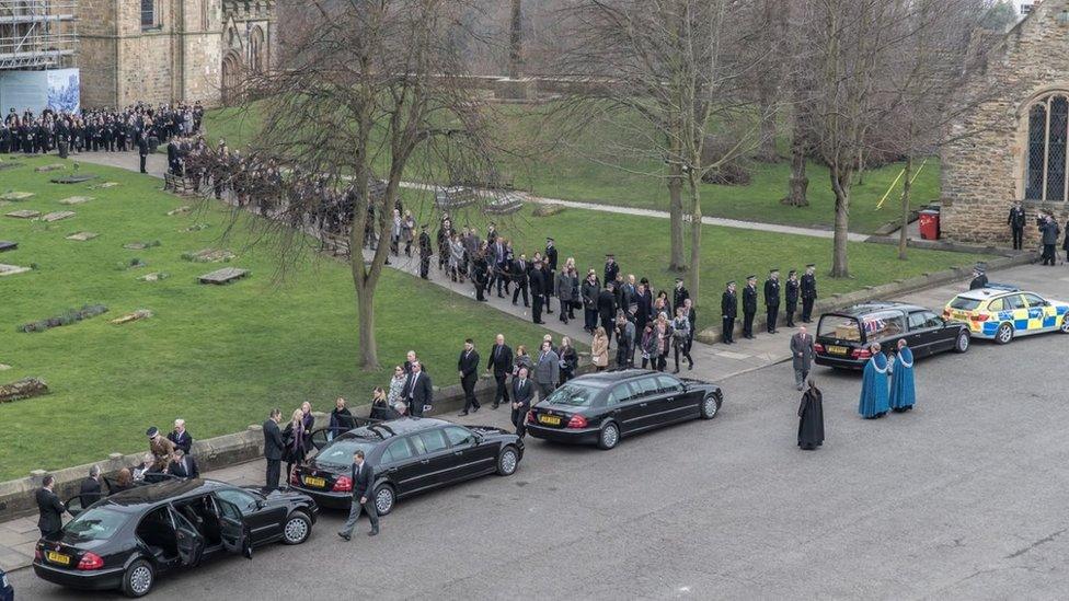 People outside cathedral