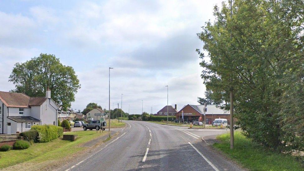 Google view of the A52 as it passes through Donington. The new Co-op store can be seen on the right had side of the image.