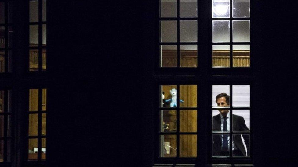 Netherlands Prime Minister Mark Rutte on the evening of the referendum over the association agreement between the EU and Ukraine, in his office in The Hague (06 April 2016_