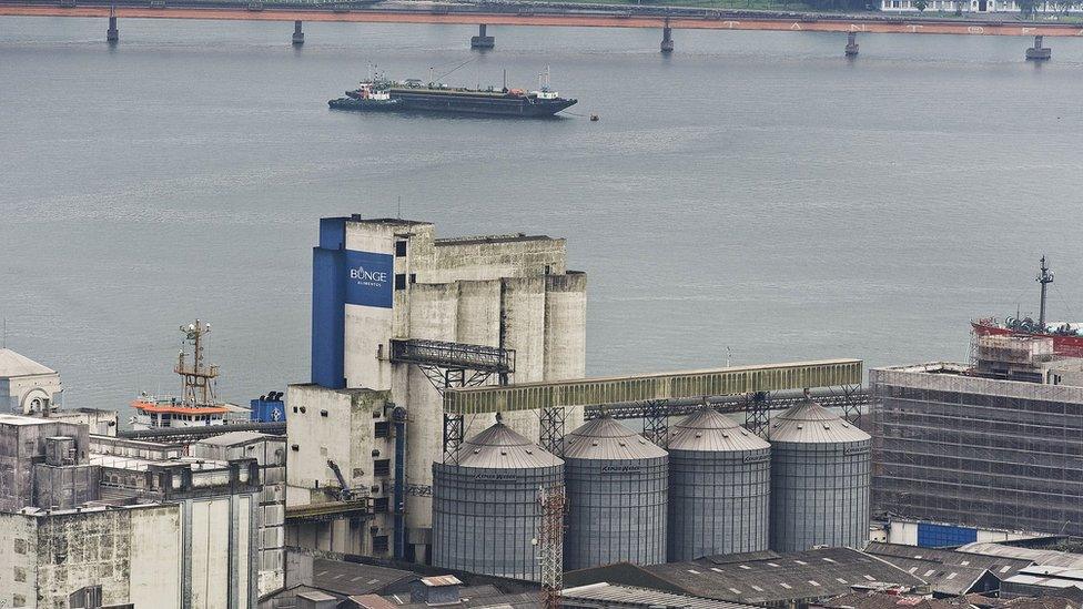 A view of the port of Santos