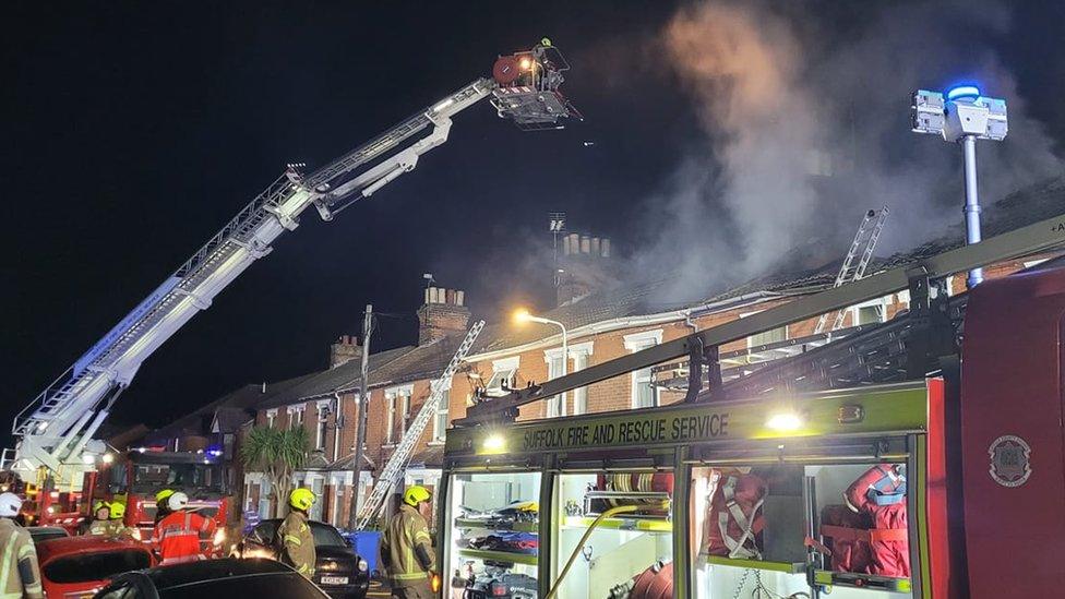 House fire in Kitchener Road in Ipswich