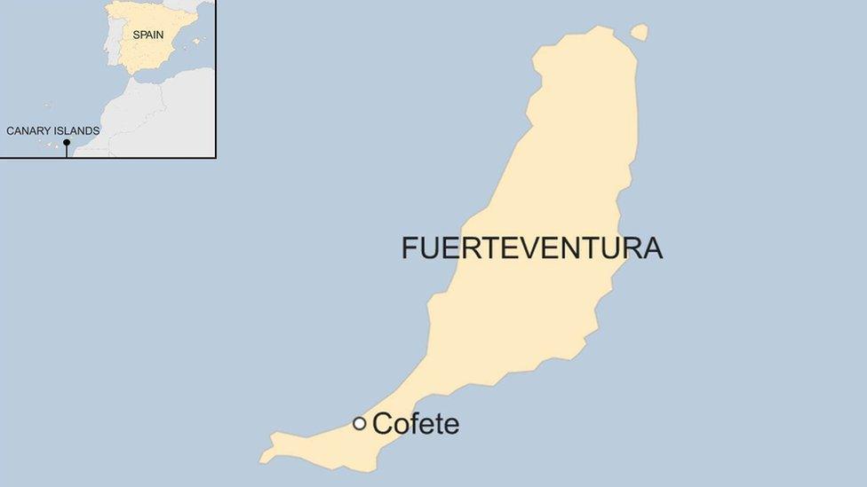 Map of Corete on Fuerteventura