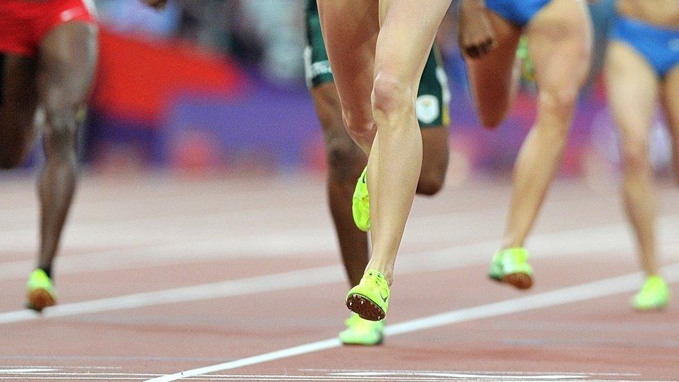 Russia's Mariya Savinova crossing the finish line to win the Women's 800m Final during Day 15 of the London 2012 Olympics at the Olympic Stadium, 11 August 2012