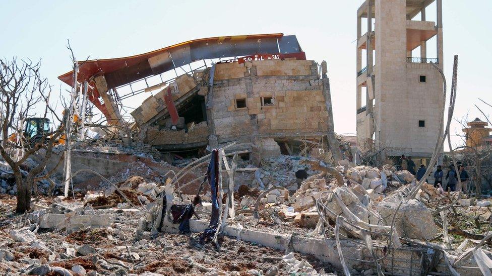 A damaged hospital in the aftermath of a suspected air strike Syria's Maarat al-Numan