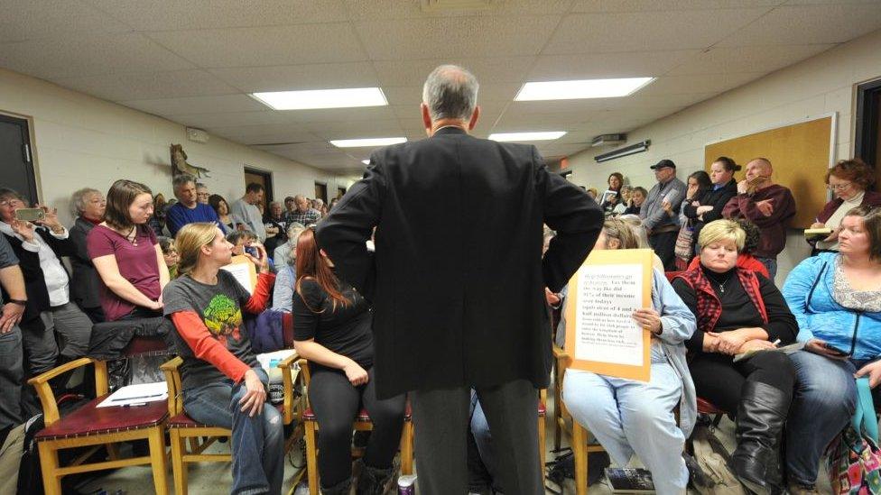 GARNER, IA - FEBRUARY 21: U.S. Sen. Chuck Grassley (R-IA) speaks during a town hall meeting at the Hancock County Courthouse February 21, 2017 in Garner, Iowa.