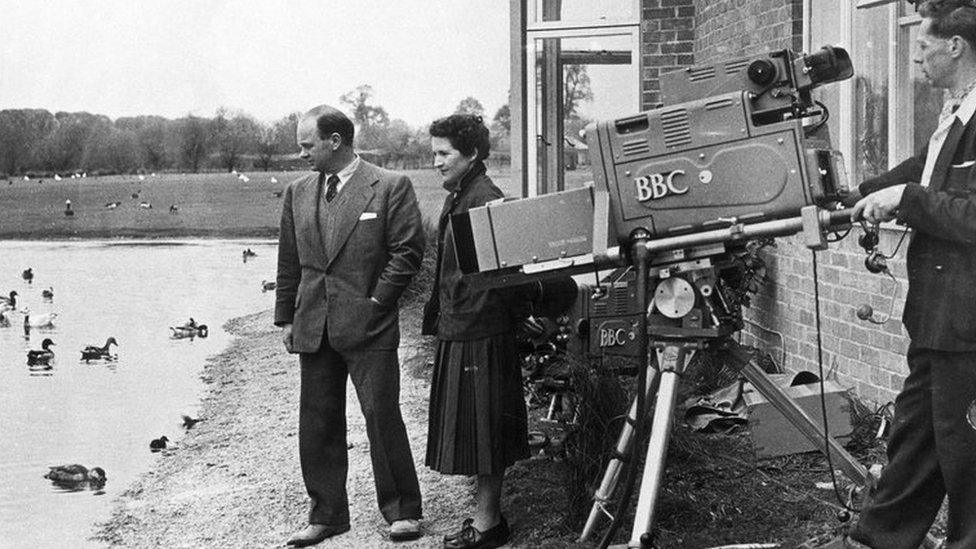 Peter and Philippa Scott filming Look at Scott House