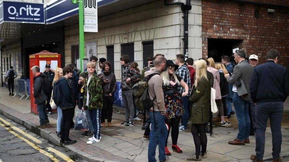 Liam Gallagher fans outside The Ritz