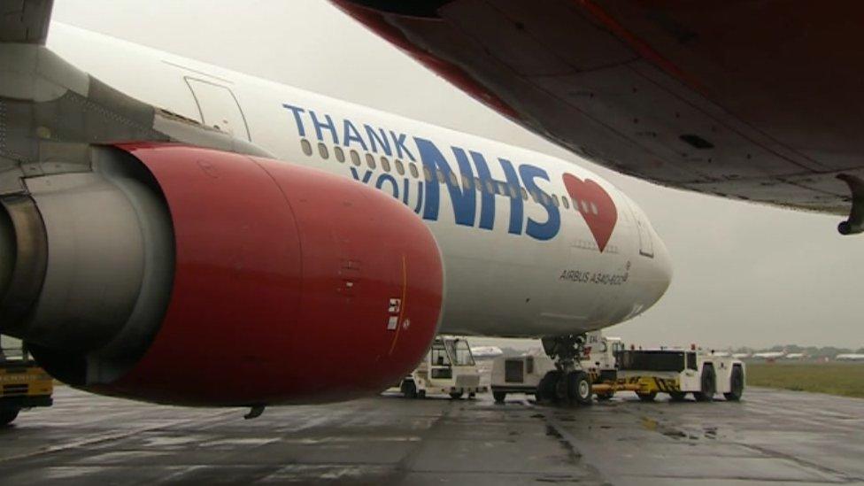 NHS-liveried Airbus A340