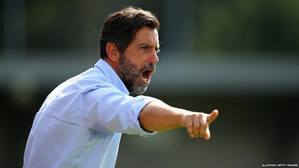 Watford head coach Quique Sanchez Flores during the Pre Season Friendly match between AFC Wimbledon and Watford at The Cherry Red Records Stadium