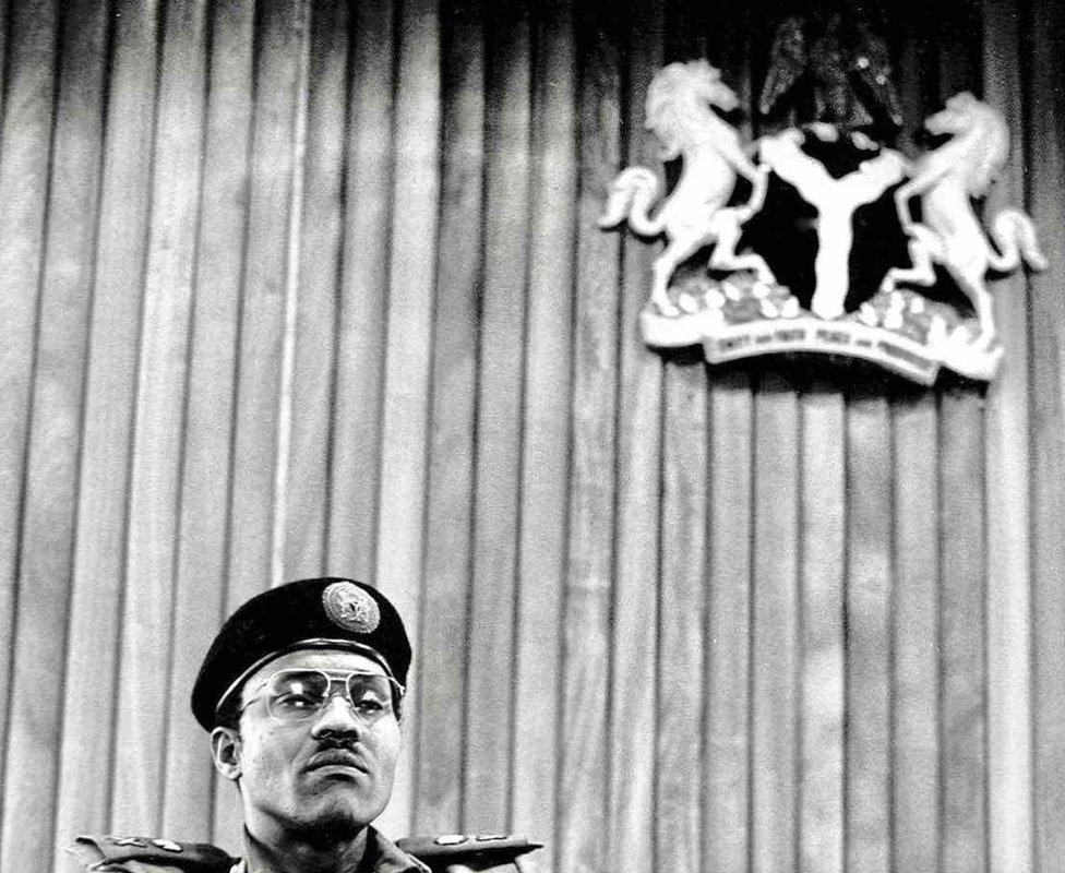 A photo by Sunmi Smart-Cole entitled: "Power!" (Gen Muhammadu Buhari) - 1984