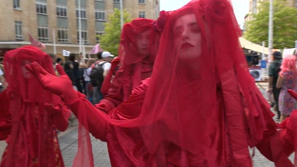 Extinction Rebellion protesters in Bristol