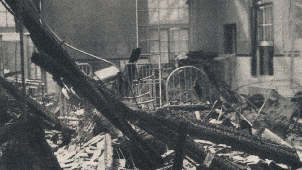 Belfast: Children's Ward after an air raid in 1941