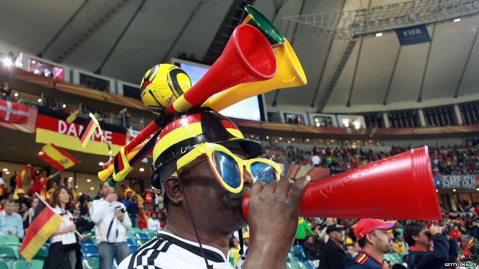 Fan with vuvuzela