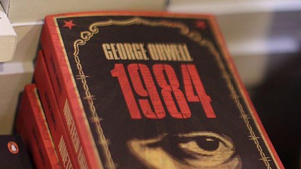 A copy of George Orwell's 1984