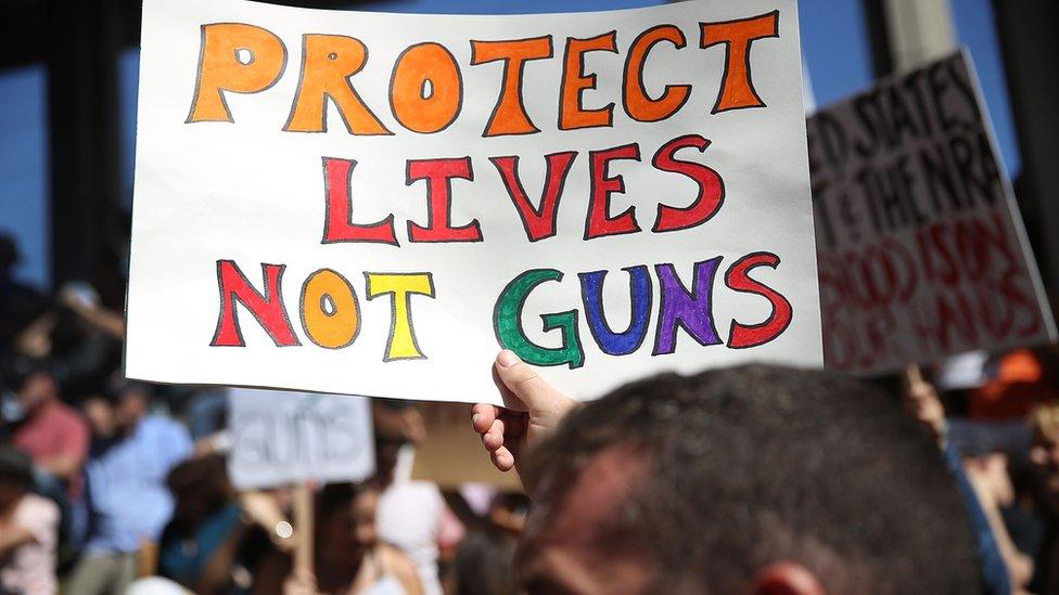 Protest for gun control on the steps of the Broward County Federal courthouse on February 17, 2018 in Fort Lauderdale