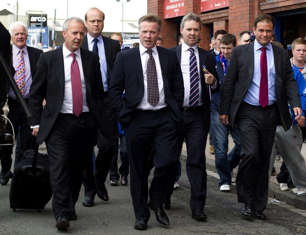 David Grier, Gary Withey and Craig Whyte at Ibrox