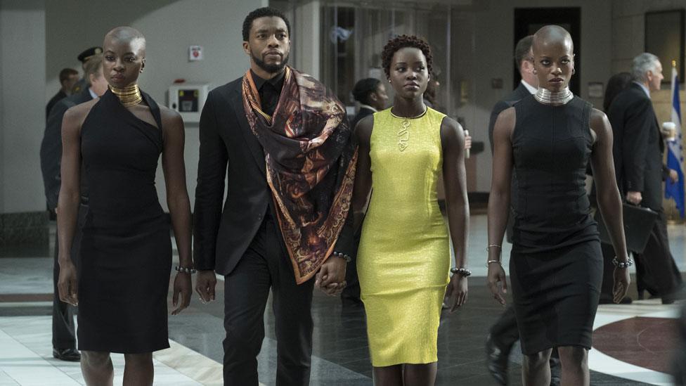 Chadwick Boseman and other stars from Black Panther