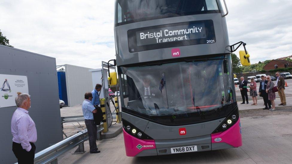 Bio-methane gas-powered bus