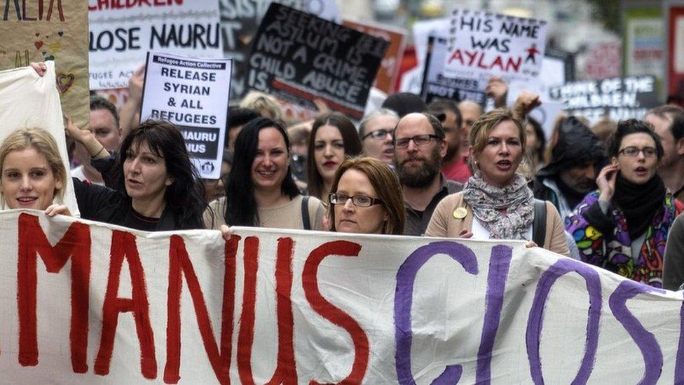 Protest against Australian asylum policy