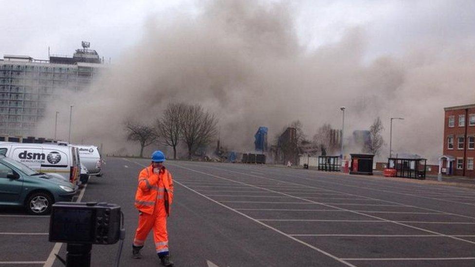 Scene of Greyfriars demolition