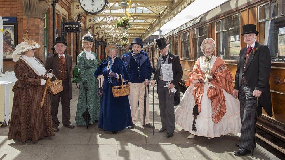 Re-enactors at Leicester rail station