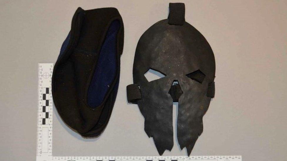 The mask recovered from Jaswant Singh Chail on his arrest