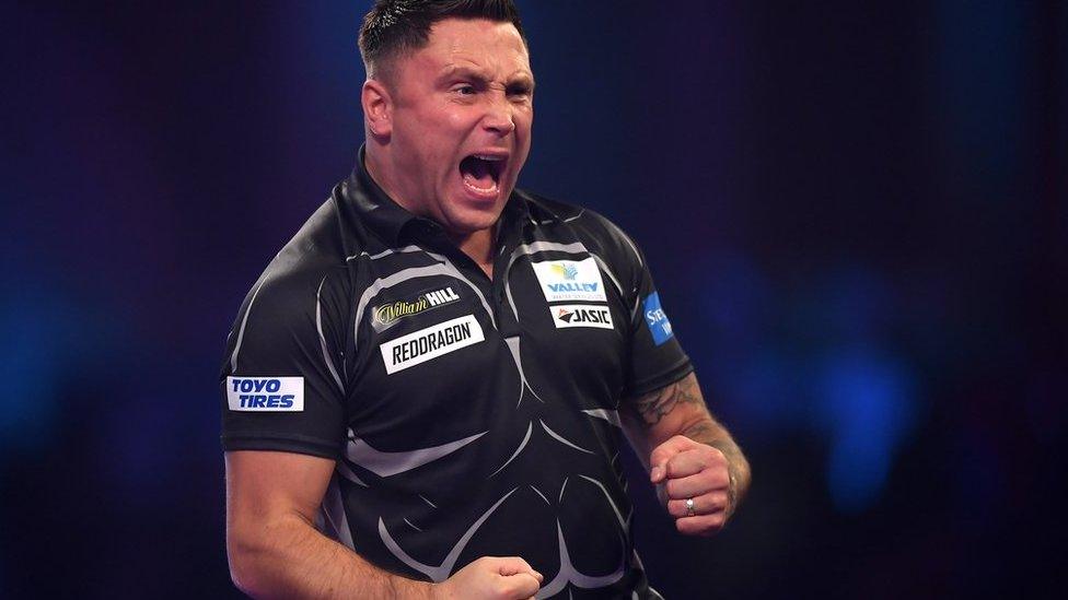 Gerwyn Price celebrates