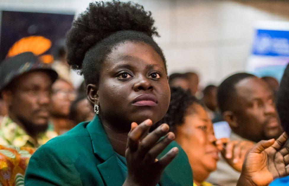 Woman in the audience