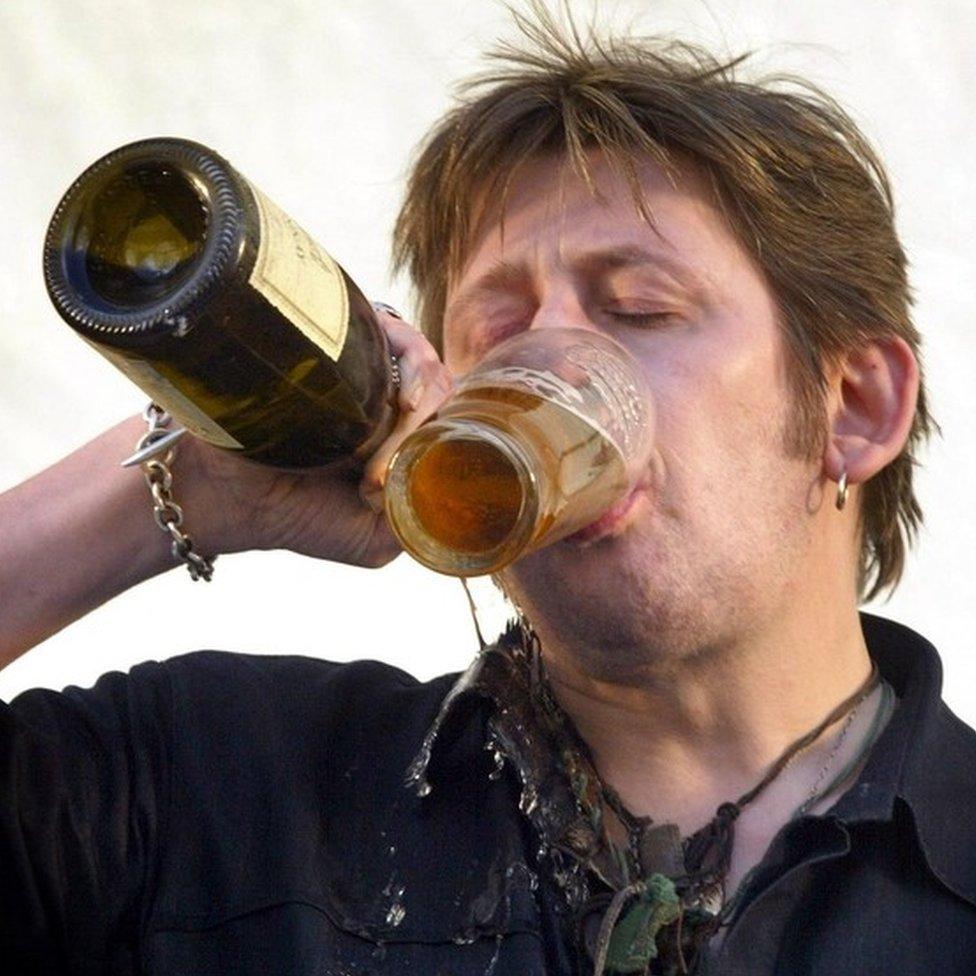 Shane MacGowan drinking