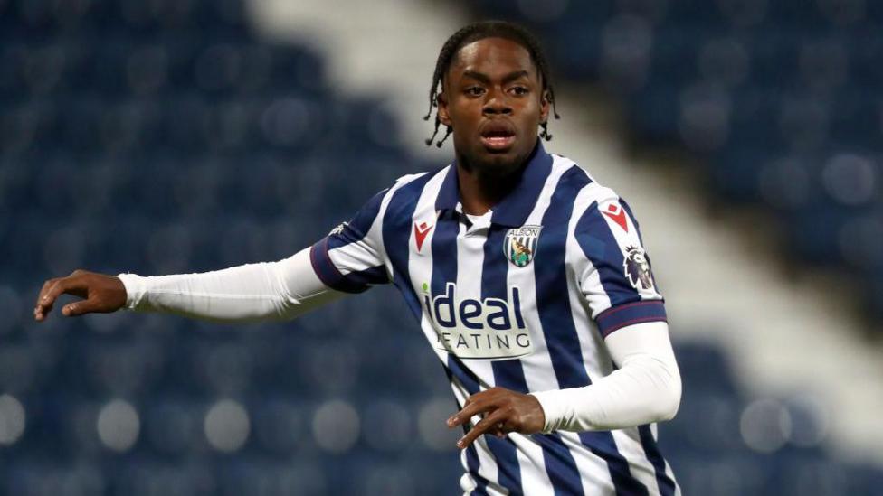 Akeel Higgins of West Bromwich Albion jogs during a PL2 Cup match between West Bromwich Albion and Swansea City
