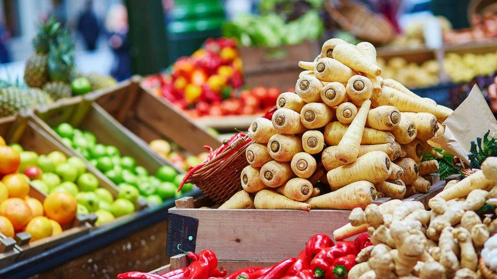 Vegetables in a supermarket