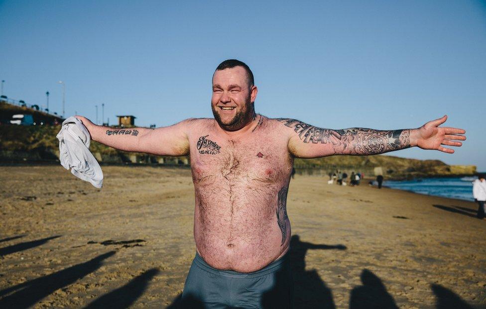 Tynemouth Boxing Day dip participant 2016