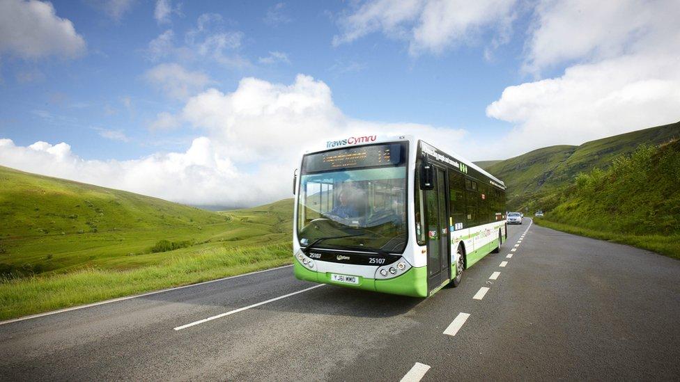 A bus on the TrawsCymru route