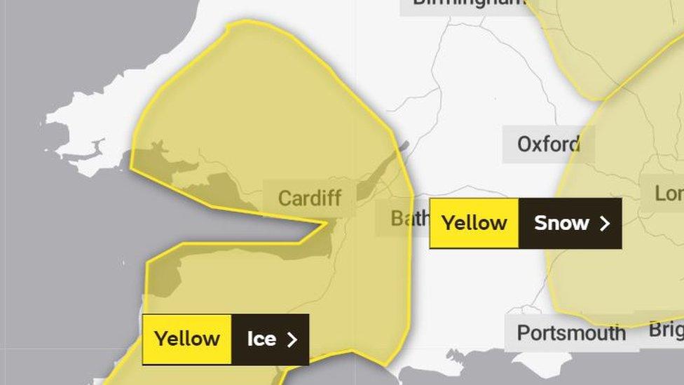 Met Office map of warning